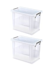 Whitefurze Set of 2 Clear 18.5L Storage Boxes - Image 1 of 6