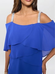 Gina Bacconi Blue Darla Frill Top Trouser Set - Image 4 of 5