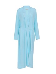 Nora Rose Solid Modal Lycra Jersey Insert Lace Long Sleeve Dressing Gown - תמונה 3 מתוך 3
