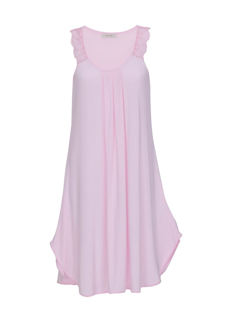 Nora Rose Pink Solid Modal Lycra Jersey Scalloped Lace Sleeveless Swing Nightdress - Image 4 of 4 Nora Rose Pink Solid Modal Lycra Jersey Scalloped Lace Sleeveless Swing Nightdress - Image 4 of 4