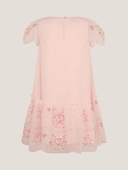 Monsoon Pink Heart Embellished Mesh Party Dress - Image 2 of 3