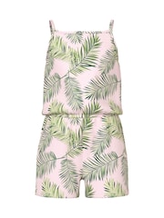 Name It Palm Print Pink Sleeveless Short Playsuit - Image 1 of 3