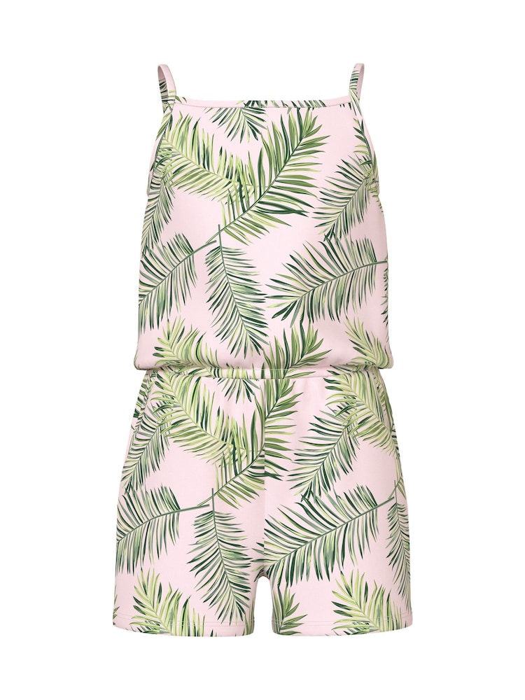 Name It Palm Print Pink Sleeveless Short Playsuit - Image 1 of 3