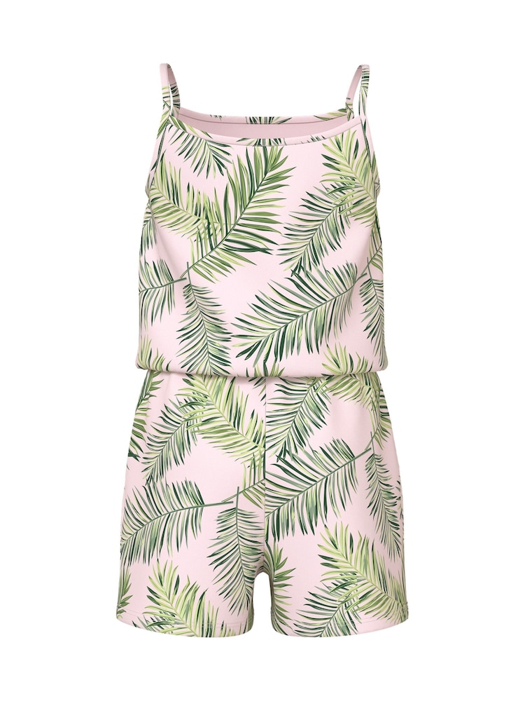Name It Palm Print Pink Sleeveless Short Playsuit - Image 2 of 3