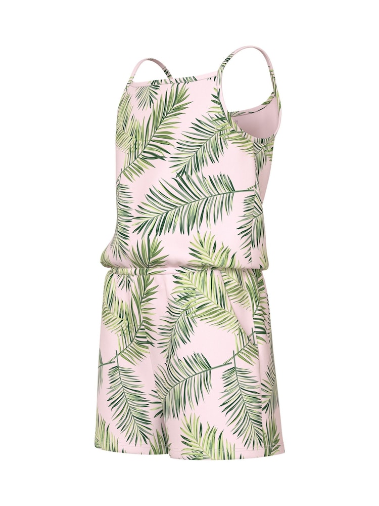 Name It Palm Print Pink Sleeveless Short Playsuit - Image 3 of 3