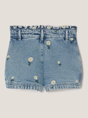 Monsoon Blue Daisy Embroidered Denim Shorts - Image 3 of 3