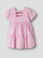 Name It Pink Short Sleeve Lemon Print Dress - Image 3 of 4