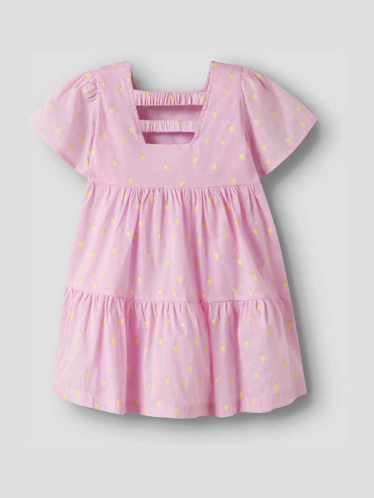 Name It Pink Short Sleeve Lemon Print Dress - Image 3 of 3