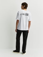 White Gorillaz Relaxed Fit Band Graphic Print T-Shirt - Image 3 of 8