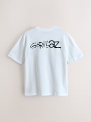 White Gorillaz Relaxed Fit Band Graphic Print T-Shirt - Image 6 of 8