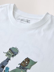 White Gorillaz Relaxed Fit Band Graphic Print T-Shirt - Image 7 of 8