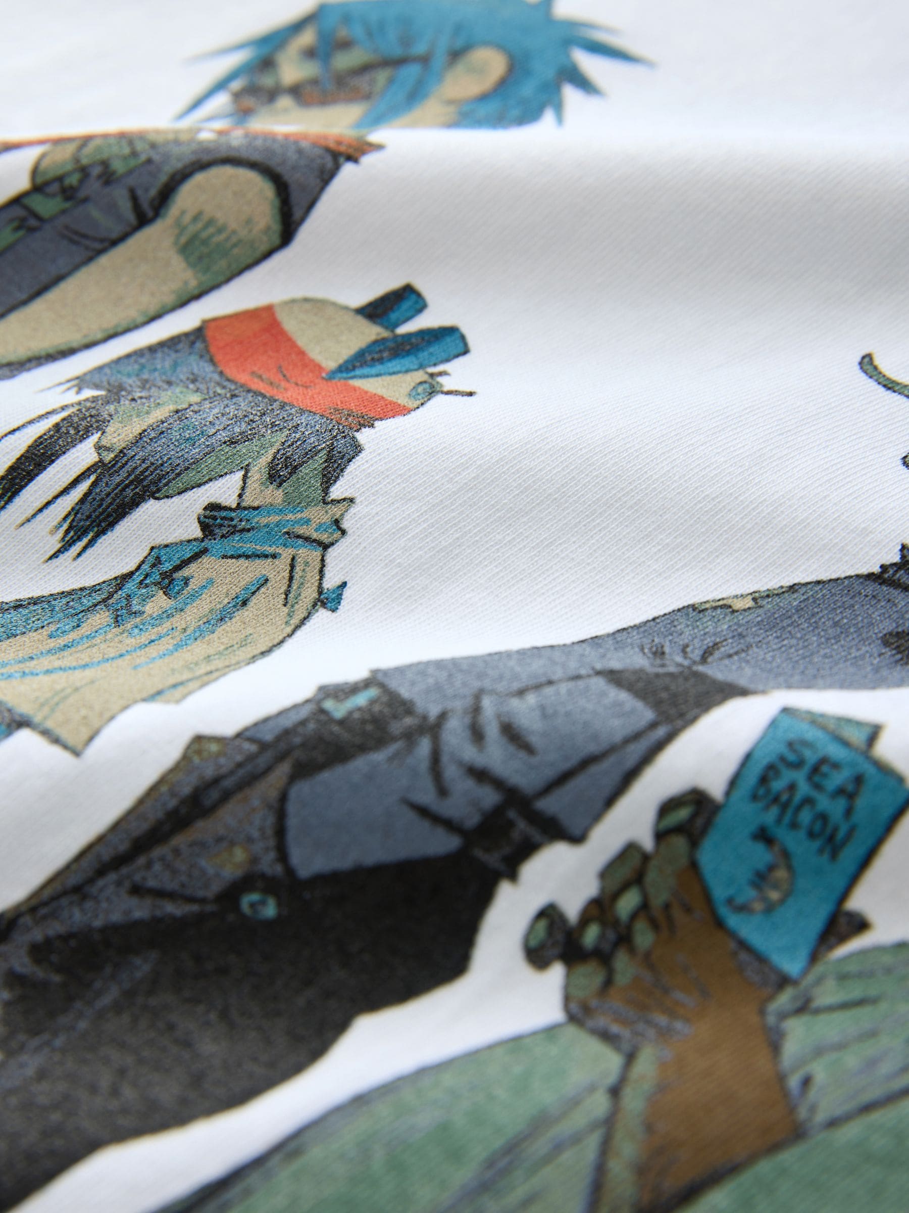 Buy White Gorillaz Relaxed Fit Band Graphic Print T-Shirt from