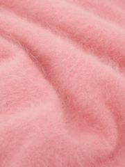 Reiss Pink Julia 100% Brushed Cashmere Short-Sleeve Top - Image 7 of 7