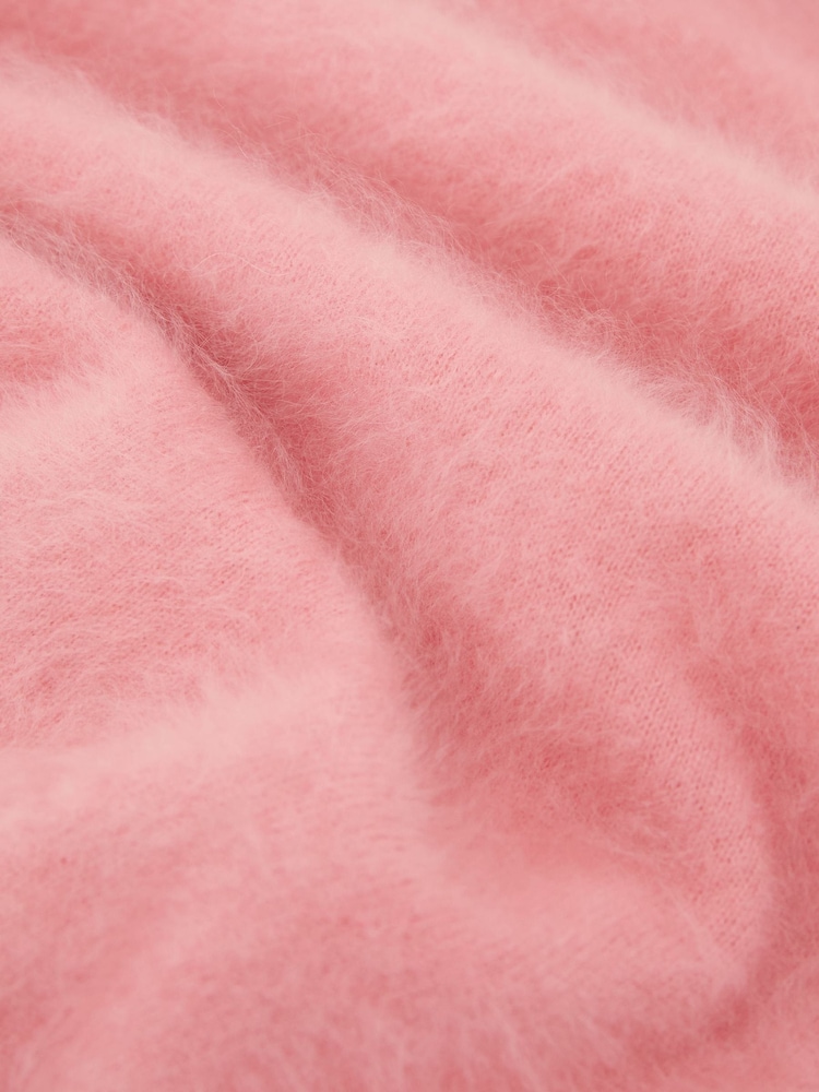 Reiss Pink Julia 100% Brushed Cashmere Short-Sleeve Top - Image 7 of 7 Reiss Pink Julia 100% Brushed Cashmere Short-Sleeve Top - Image 7 of 7