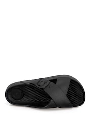 Totes Black Chunky Cross Front Slider Sandals - Image 4 of 5