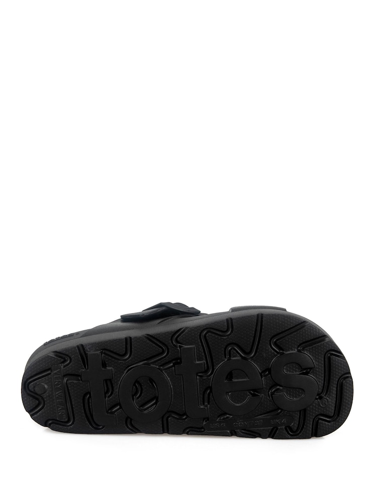 Totes Black Chunky Cross Front Slider Sandals - Image 5 of 5