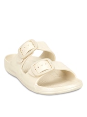 Totes Cream Solbounce Double Buckle Adjustable Slides - Image 3 of 5