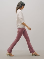 Rose Pink Jersey Bootcut Leggings - Image 2 of 9