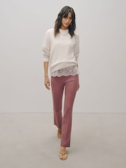 Rose Pink Jersey Bootcut Leggings - Image 4 of 9