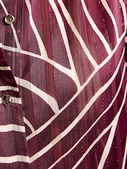 Friends Like These Purple Stripe Lurex Long Long Satin Shirt - Image 6 of 6