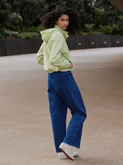 Dark Blue Barrel Leg Denim Jersey Trousers - Image 5 of 9