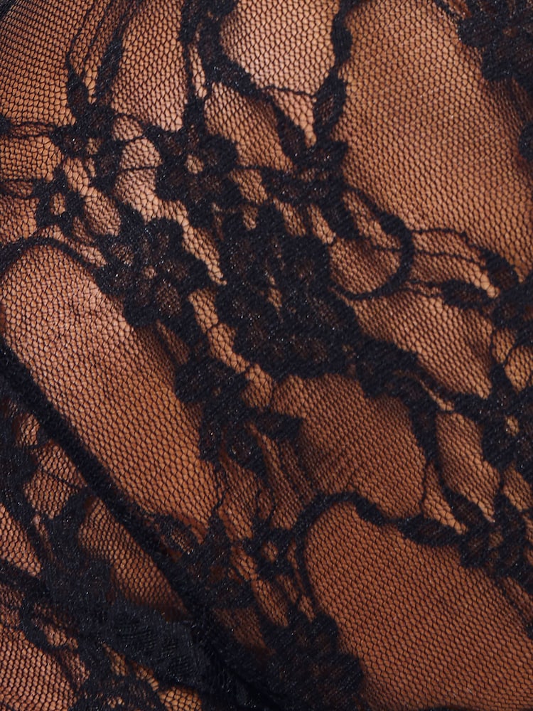 Friends Like These Black Satin Blouse With Lace Long Sleeves - Image 6 of 6 Friends Like These Black Satin Blouse With Lace Long Sleeves - Image 6 of 6