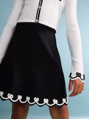 Lipsy White/Black Bow Tipped Knit Dress (5-16yrs) - Image 3 of 6