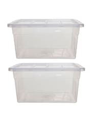 Whitefurze Set of 2 Clear 45cm Storage Boxes - Image 2 of 3