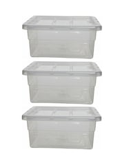 Whitefurze Set of 3 Clear 38cm Storage Boxes - Image 1 of 2