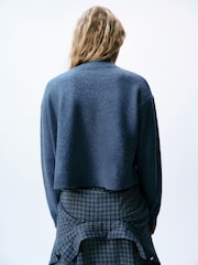 self. Blue Knitted Boxy Crew Neck Jumper - Image 5 of 5
