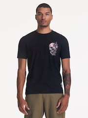 Religion Black Watercolour Skull T-Shirt - Image 2 of 5