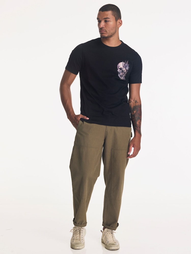 Religion Black Watercolour Skull T-Shirt - Image 5 of 5