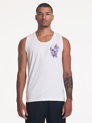 לבן - Religion גופייה בהדפס גולגולת באפקט צבעי מים - תמונה 1 מתוך 4