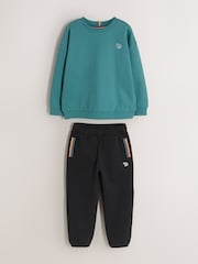 Paul Smith Junior Green/Black Zebra Sweatshirt and Joggers Set - Image 1 of 5