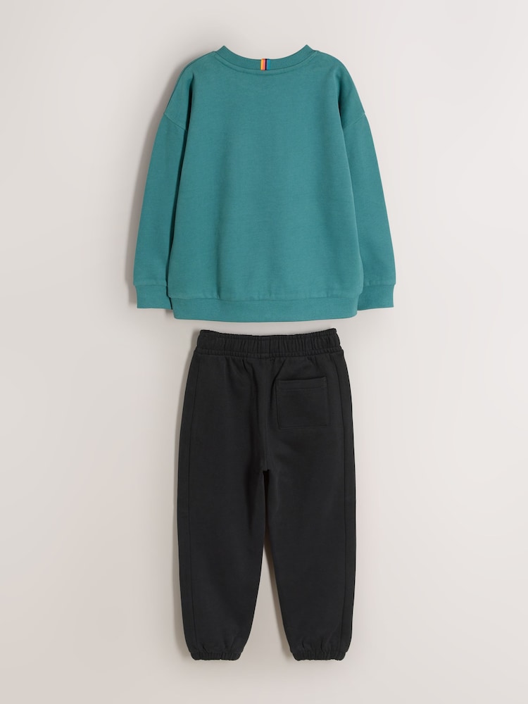 Paul Smith Junior Green/Black Zebra Sweatshirt and Joggers Set - Image 2 of 5 Paul Smith Junior Green/Black Zebra Sweatshirt and Joggers Set - Image 2 of 5