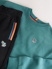 Paul Smith Junior Green/Black Zebra Sweatshirt and Joggers Set - Image 4 of 5