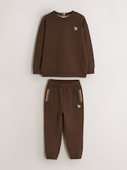 Paul Smith Junior Brown Zebra Sweatshirt and Joggers Set - Image 1 of 5