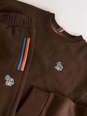 Paul Smith Junior Brown Zebra Sweatshirt and Joggers Set - Image 4 of 5