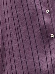 Friends Like These Aubergine Swirl Print Lurex Long Long Satin Shirt - Image 4 of 6