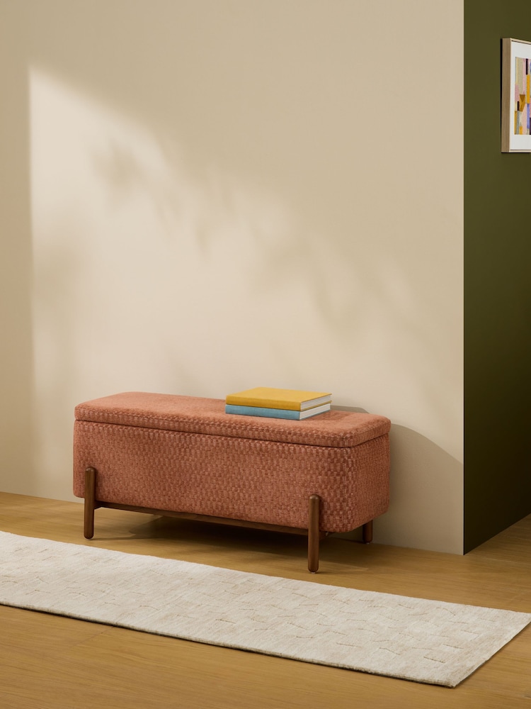 MADE.COM Lanzo Rust Orange Asare Storage Ottoman Bench - Image 1 of 5 MADE.COM Lanzo Rust Orange Asare Storage Ottoman Bench - Image 1 of 5