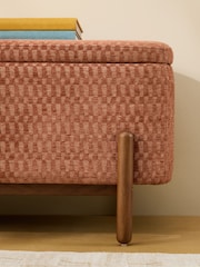 MADE.COM Lanzo Rust Orange Asare Storage Ottoman Bench - Image 2 of 5