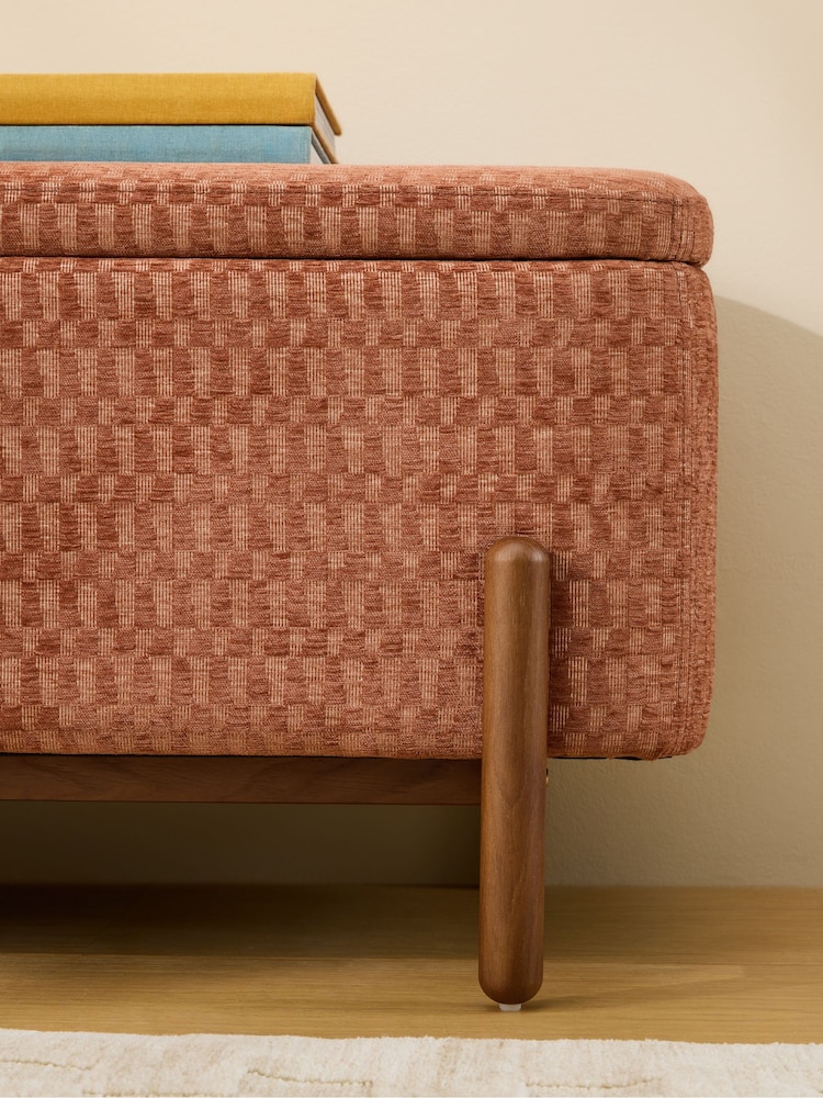 MADE.COM Lanzo Rust Orange Asare Storage Ottoman Bench - Image 2 of 5 MADE.COM Lanzo Rust Orange Asare Storage Ottoman Bench - Image 2 of 5