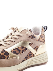Moda in Pelle Animal Bryani Multi Panel Lace-Up Trainers - Image 3 of 3