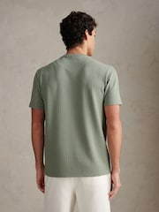 U.S. Polo Assn. Green Mini Waffle Stripe Textured T-Shirt - Image 4 of 7