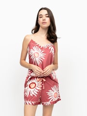 Fable and Eve Brown Abstract Sun Print Strappy Cami Set - Image 2 of 4