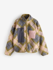 Never Fully Dressed Check Tartan Borg ZIp Up Jacket - Image 7 of 13