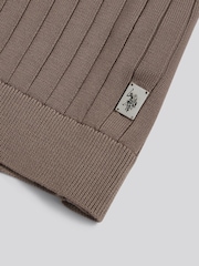 Коричневый - Фактурная рубашка поло с короткой молнией U.S. Polo Assn - Изображение 8 8