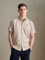 U.S. Polo Assn. Natural Short Sleeve Oxford Shirt - Image 1 of 7