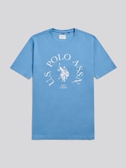 חולצת טי U.S. Polo Assn עם הדפס עיגול, דגם Minimal - תמונה 6 מתוך 8