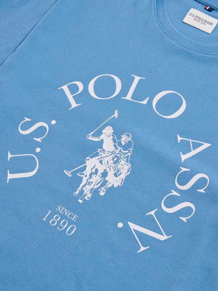 חולצת טי U.S. Polo Assn עם הדפס עיגול, דגם Minimal - תמונה 8 מתוך 8